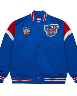 New Jersey Nets Heavyweight Royal Satin Jacket