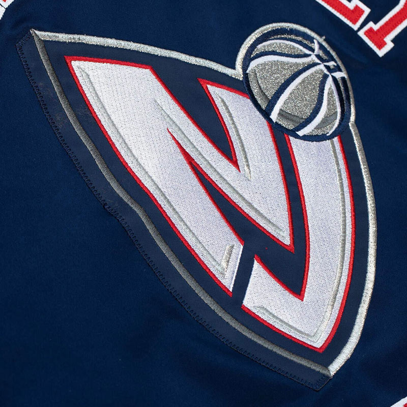 New Jersey Nets Heavyweight Navy Satin Jacket - Image 4