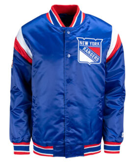 NY Rangers Shutout Blue Satin Jacket