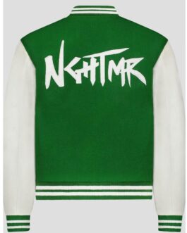 Kamaru Usman NGHTMR Letterman Green and White Jacket