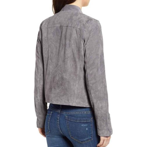 Supergirl S06 Nicole Maines Gray Suede Jacket - Image 4