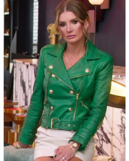Nicole Young Selling Sunset Green Leather Jacket