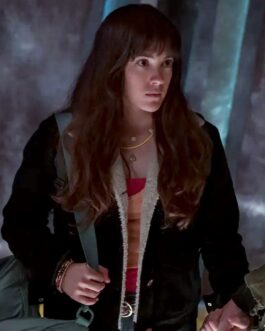 Rocío Hernández Night Sky Shearling Denim Black Jacket