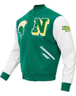 Norfolk State Spartans Varsity Green and White Jacket