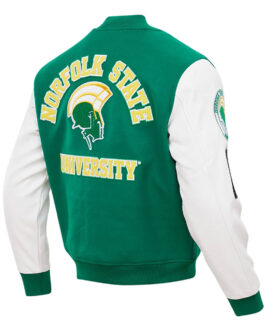 Norfolk State Spartans Varsity Green and White Jacket