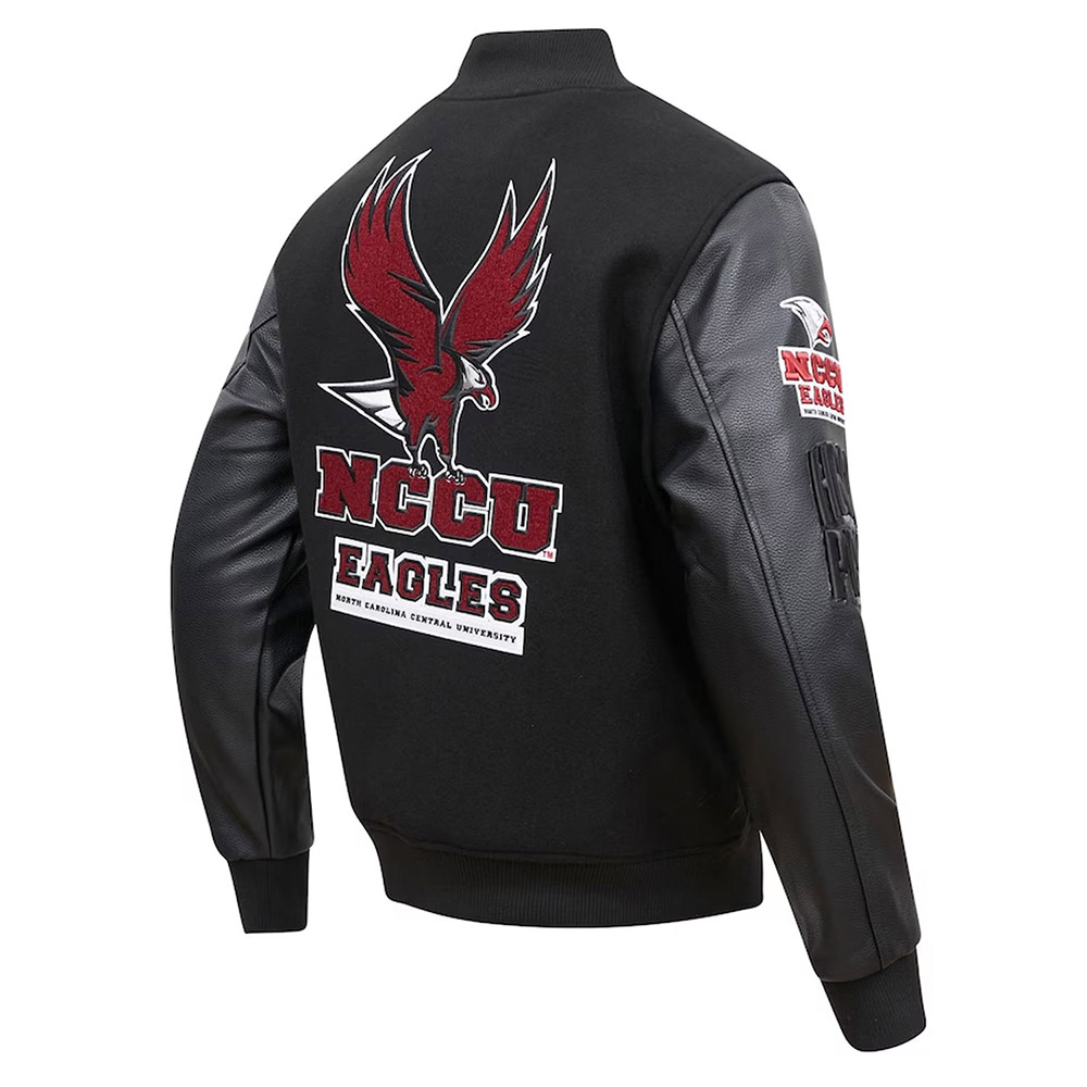 North Carolina Central Eagles Black Varsity Jacket - Image 2