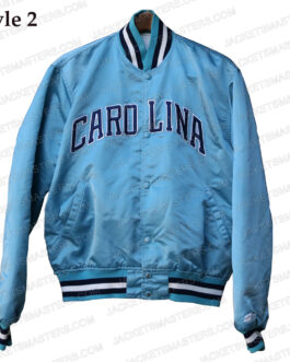 North Carolina Tar Heels Bomber Blue Satin Jacket