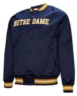 Notre Dame Fighting Irish Lightweight Current Logo Navy Satin Jacket