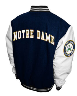 Notre Dame Fighting Irish Graduate Navy and White Varsity Jacket