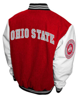 Ohio State Buckeyes Graduate Scarlet and White Varsity Jacket