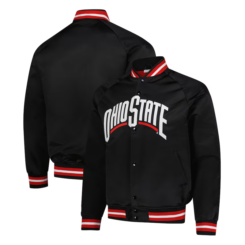 Ohio State Buckeyes Lightweight Black Satin Jacket - Image 3