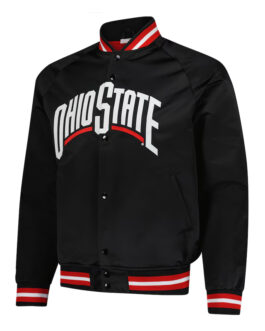 Ohio State Buckeyes Lightweight Black Satin Jacket