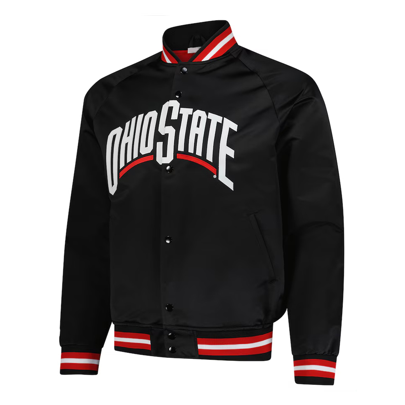 Ohio State Buckeyes Lightweight Black Satin Jacket