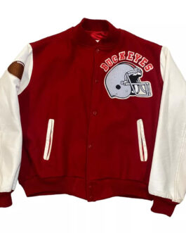 Ohio State Buckeyes Burgundy and White Varsity Jacket