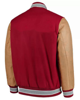 Ohio State Buckeyes Varsity Red and Beige Jacket
