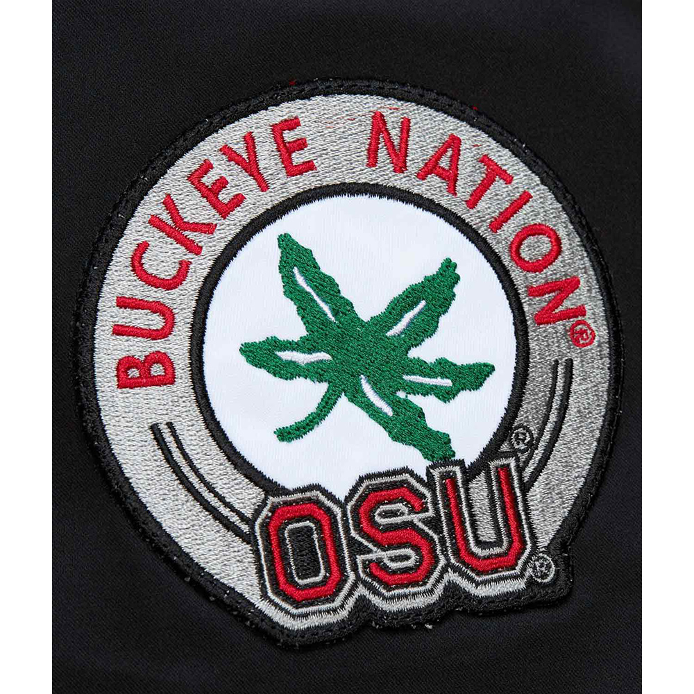 Ohio State Current Logo Bomber Lightweight Black Satin Jacket - Image 3