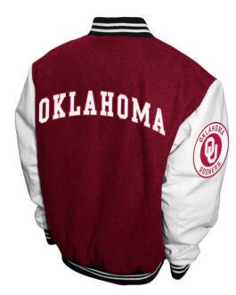 Oklahoma Sooners Graduate Crimson and White Varsity Jacket