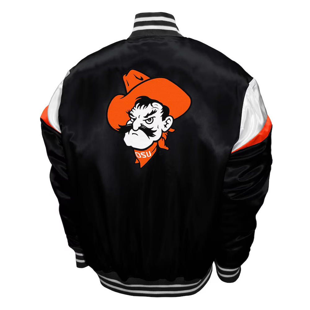 Oklahoma State Cowboys Power Black Satin Jacket - Image 2