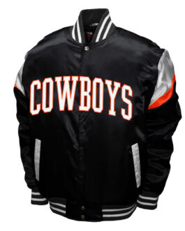 Oklahoma State Cowboys Power Black Satin Jacket