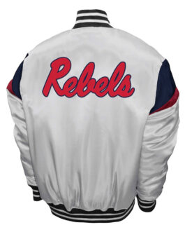 Ole Miss Rebels Power White Satin Jacket