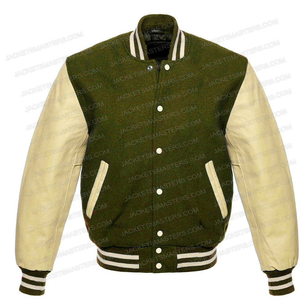 Cleveland Browns Olive Green Varsity Jacket – Wool and Leather