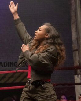 On the Come Up Jamila Gray Bomber Black/Green Jacket