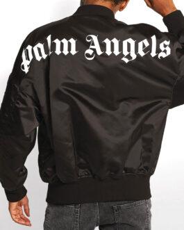 Palm Angels Logo Black Bomber Jacket