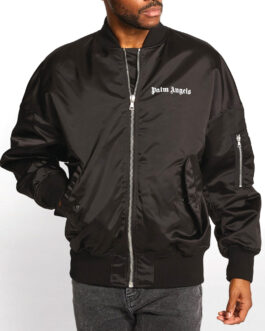 Palm Angels Logo Black Bomber Jacket