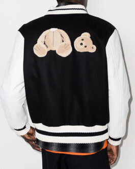 Palm Angels 50 Bear Varsity Black and White Jacket