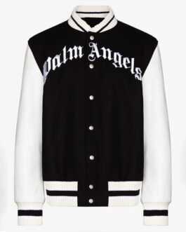 Palm Angels 50 Bear Varsity Black and White Jacket
