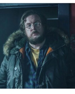 Peacemaker Steve Agee Black Satin Parka