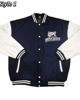 Penn State Nittany Lions Navy and White Varsity Jacket