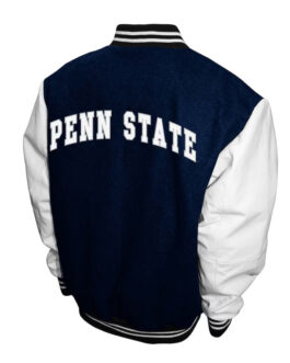 Penn State Nittany Lions Graduate Navy and White Varsity Jacket