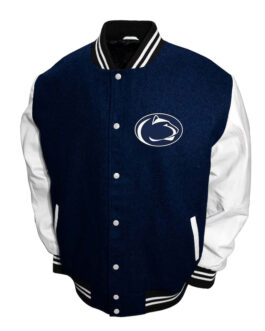 Penn State Nittany Lions Graduate Navy and White Varsity Jacket