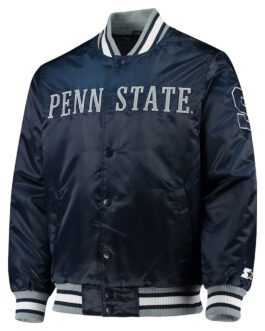 Penn State Nittany Lions O-Line Navy Satin Jacket