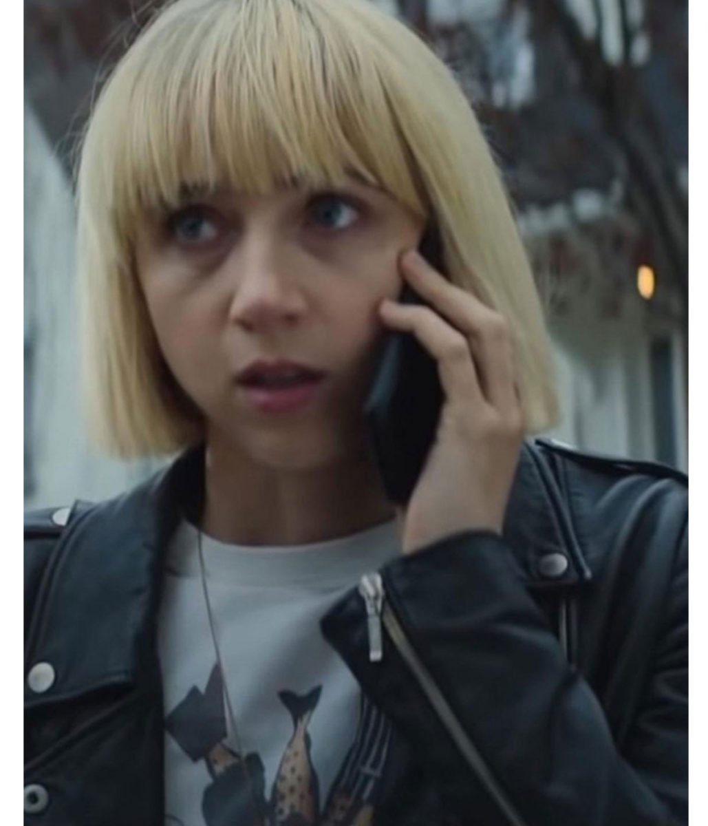 Clickbait Zoe Kazan Biker Leather Jacket - Image 3