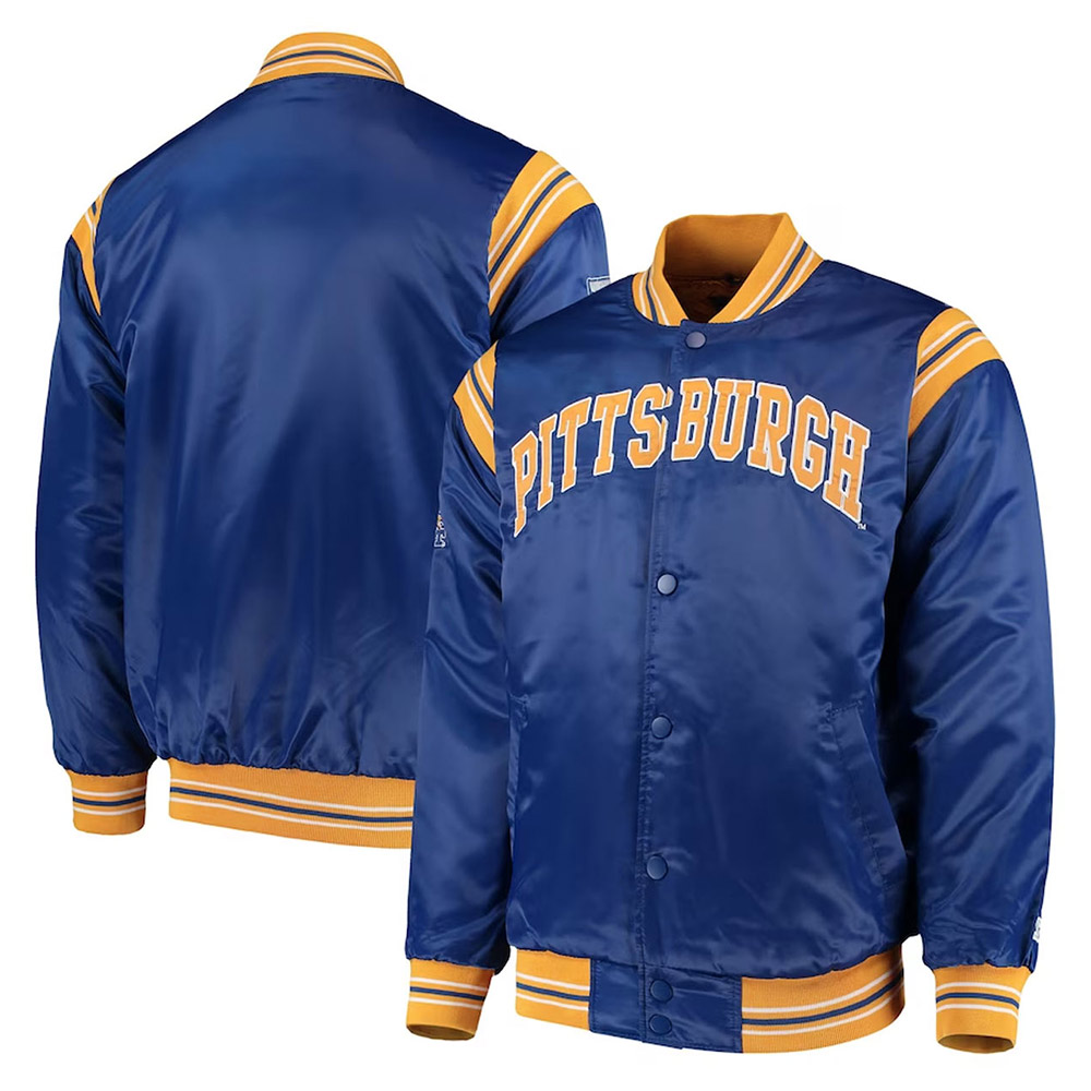 Pitt Panthers The Enforcer Royal Satin Jacket - Image 3