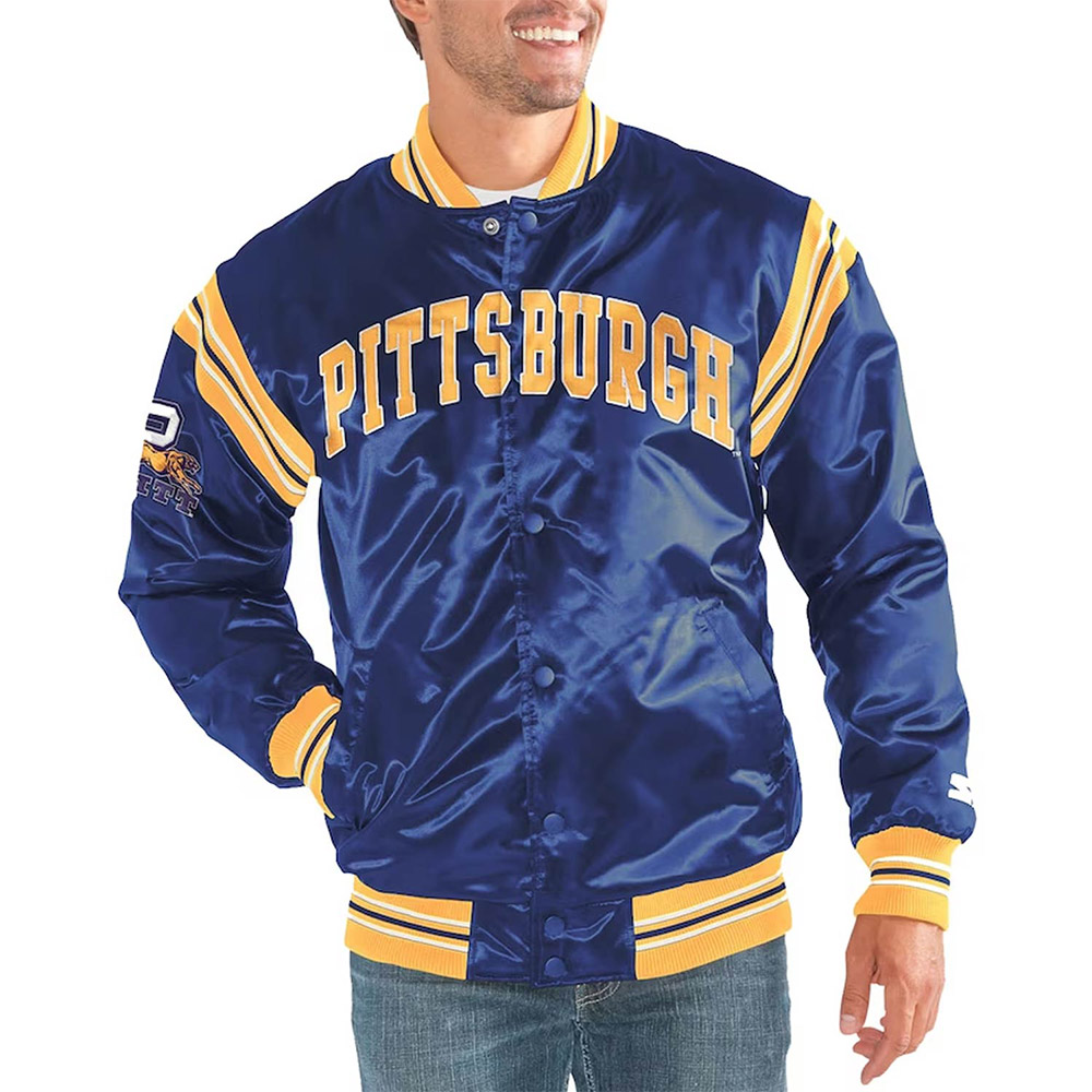 Pitt Panthers The Enforcer Royal Satin Jacket - Image 4