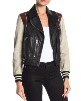 Pivoting Maggie Q Leather Jacket