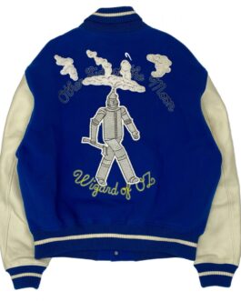 Letterman Wizard of Oz Plain Rainbow Blue and White Jacket