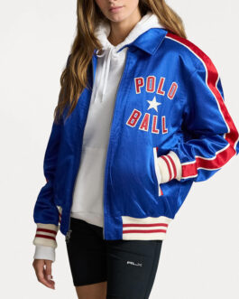 Polo Ball Bomber Satin Jacket