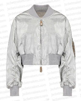 Geek Girl Daisy Jelley Silver Bomber Jacket