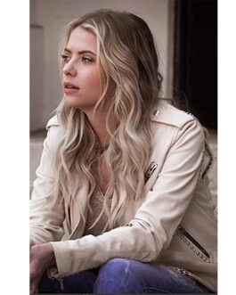 Pretty Little Liars Ashley Benson Studded White Leather Jacket