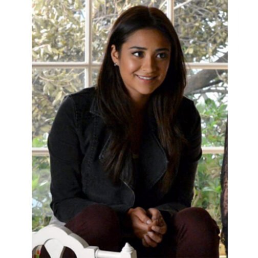 Pretty Little Liars S03 Shay Mitchell Cropped Denim Jacket - Image 2