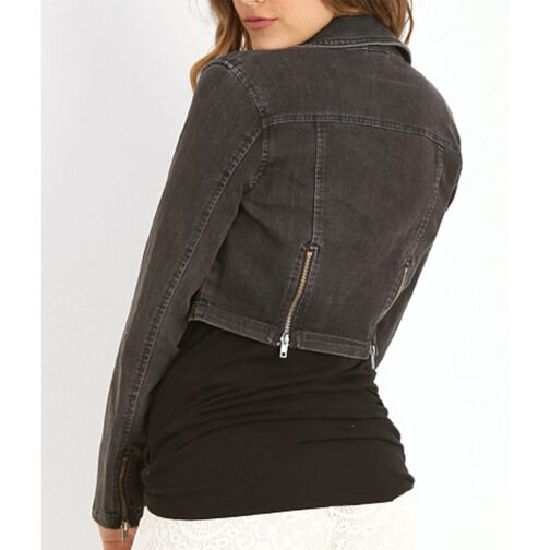 Pretty Little Liars S03 Shay Mitchell Cropped Denim Jacket - Image 3