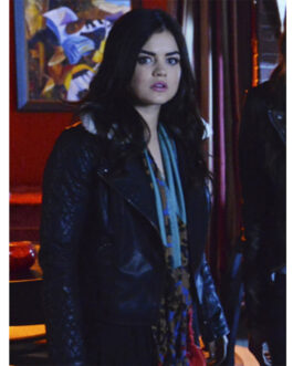Pretty Little Liars S04 Lucy Hale Quilted Leather Jacket