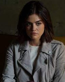 Pretty Little Liars S07 Lucy Hale Light Gray Suede Jacket