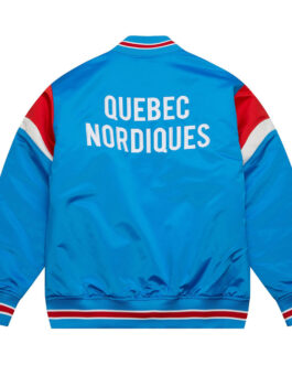 Quebec Nordiques Heavyweight Blue Satin Jacket