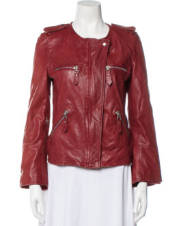 Scandal Katie Lowes Red Leather Jacket