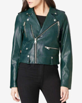 Scandal S04 Katie Lowes Green Leather Jacket